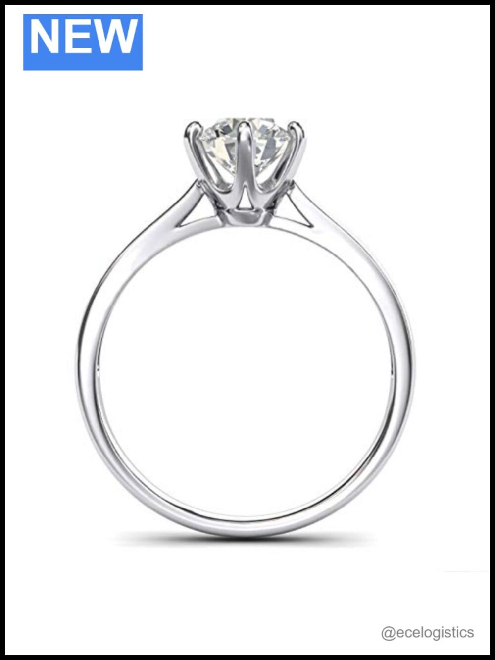 14k white gold 2.0 CT simulated diamond solitaire engagement ring
